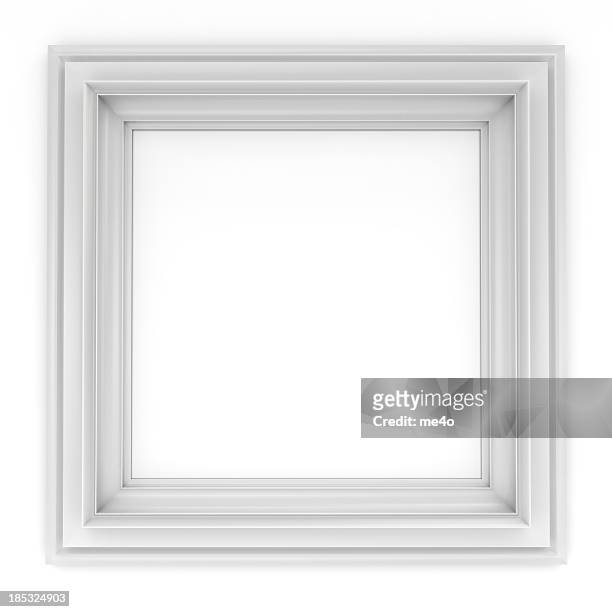 3d white classical frame - square composition stock pictures, royalty-free photos & images