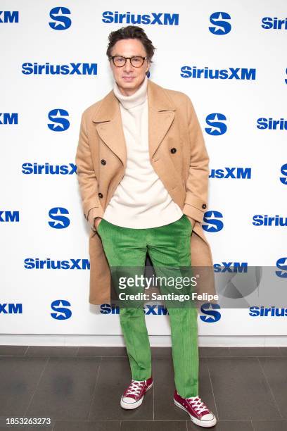 Zach Braff visits SiriusXM Studios on December 13, 2023 in New York City.