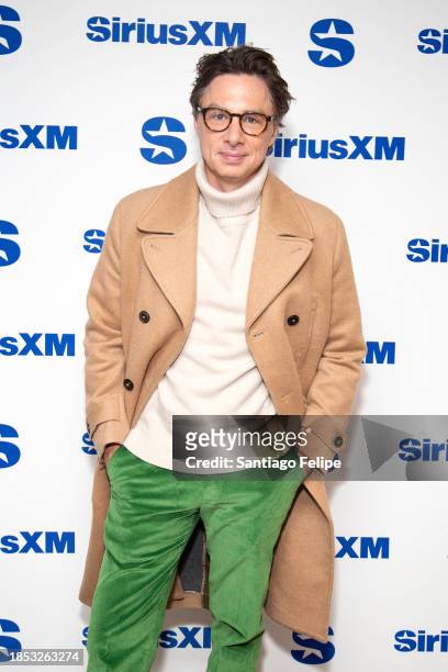 Zach Braff visits SiriusXM Studios on December 13, 2023 in New York City.