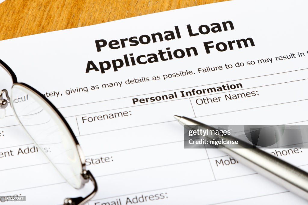 Personal Loan Application Close-up