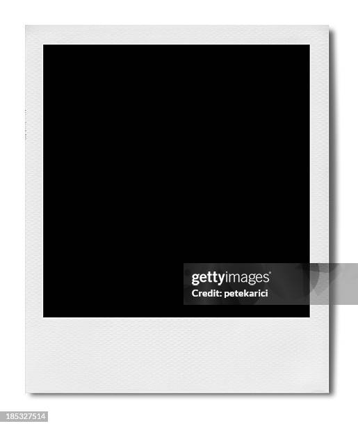 blank polaroid (clipping path) - photographic equipment stock pictures, royalty-free photos & images