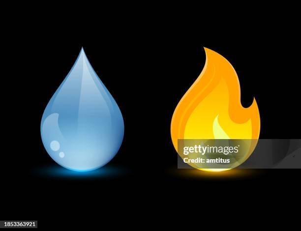 water and fire - fire exit stock illustrations