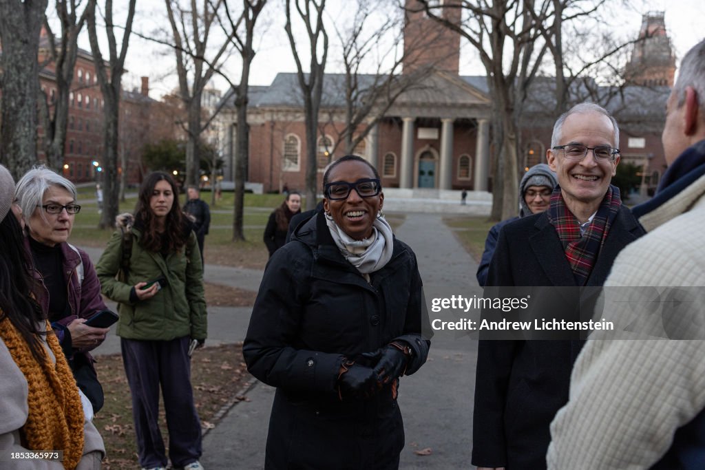 Harvard President Claudine Gay attends Hanukkah lighting in Harvard Yard