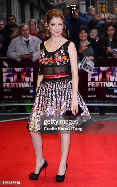 Anna Kendrick attends a screening of "Drinking Buddies" during the 57th BFI London Film Festival at the Odeon West End on October 18, 2013 in London,...