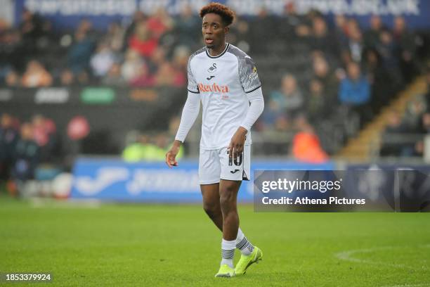 Jamal Lowe of Swansea City in action during the Sky Bet Championship match between Swansea City and Middlesbrough at the Swansea.com Stadium on...