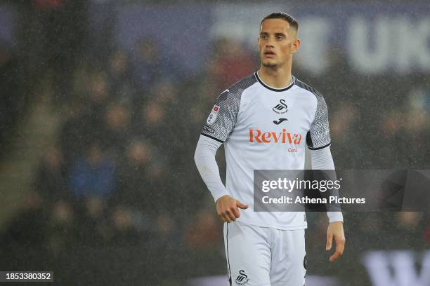 Jerry Yates of Swansea City in action during the Sky Bet Championship match between Swansea City and Middlesbrough at the Swansea.com Stadium on...