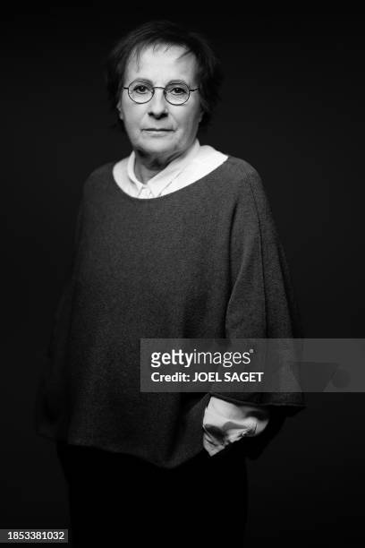 French singer and musician Marie-Paule Belle poses during a photo session in Paris on December 15, 2023.