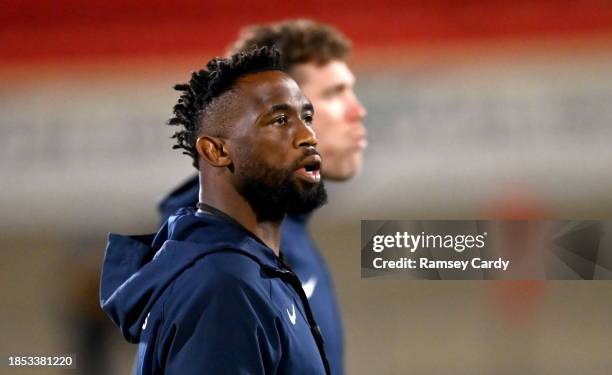 Belfast , United Kingdom - 16 December 2023; Siya Kolisi of Racing 92 before the Investec Champions Cup Pool 2 Round 2 match between Ulster and...