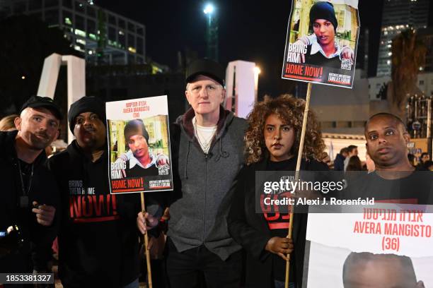 Actor Michael Rapaport attends a rally with the families of hostages and their supporters outside The Museum of Art known as the 'The Hostages and...