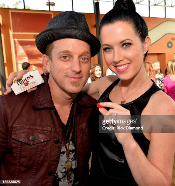Keifer Thompson and Shawna Thompson who are Thompson Square attend the Luden's and Thompson Square Make Sweet Music Together to Celebrate "Voices...