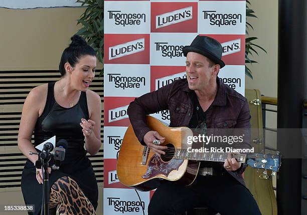 Shawna Thompson and Keifer Thompson who are Thompson Square perform at the Luden's and Thompson Square Make Sweet Music Together to Celebrate "Voices...