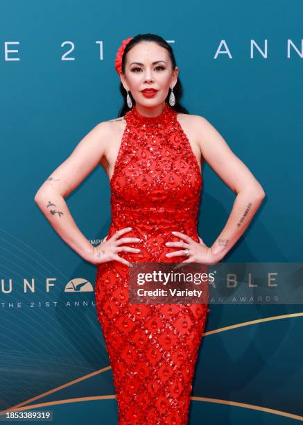 Janel Parrish at the Unforgettable Gala held at the Beverly Hilton on December 16, 2023 in Beverly Hills, California.