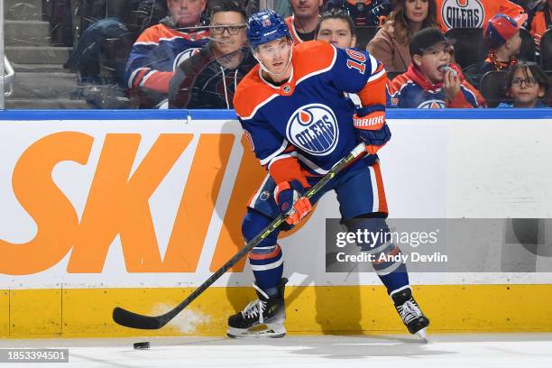 Derek Ryan of the Edmonton Oilers skates during the game against the Florida Panthers at Rogers Place on December 16 in Edmonton, Alberta, Canada.