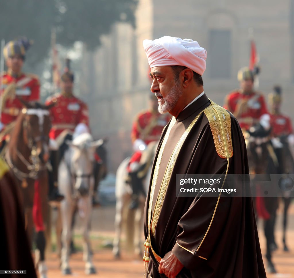 Oman's Sultan Haitham bin Tarik seen during his ceremonial reception ...