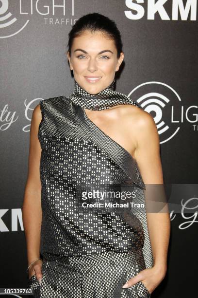 Serinda Swan arrives at the launch of the Redlight Traffic APP - Dignity Gala held at The Beverly Hilton Hotel on October 18, 2013 in Beverly Hills,...