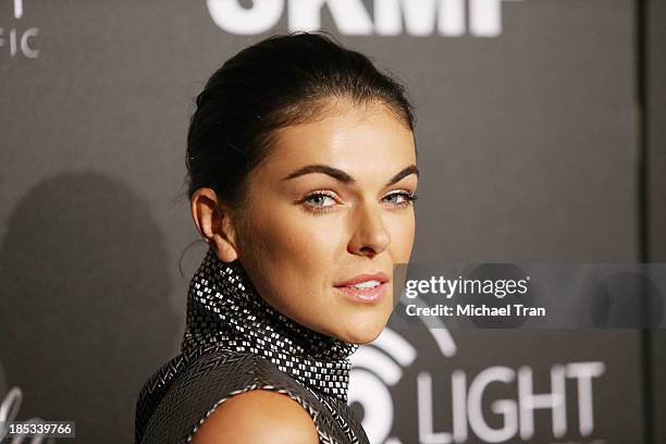 Serinda Swan arrives at the launch of the Redlight Traffic APP - Dignity Gala held at The Beverly Hilton Hotel on October 18, 2013 in Beverly Hills,...