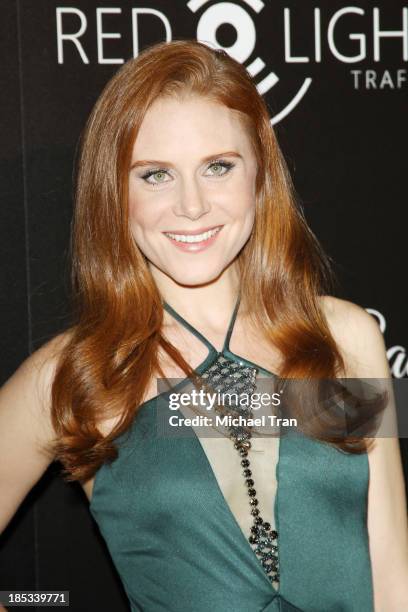 Christiane Seidel arrives at the launch of the Redlight Traffic APP - Dignity Gala held at The Beverly Hilton Hotel on October 18, 2013 in Beverly...