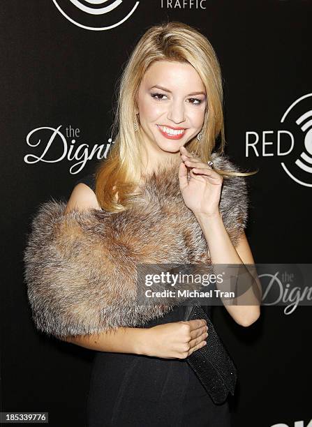 Masiela Lusha arrives at the launch of the Redlight Traffic APP - Dignity Gala held at The Beverly Hilton Hotel on October 18, 2013 in Beverly Hills,...