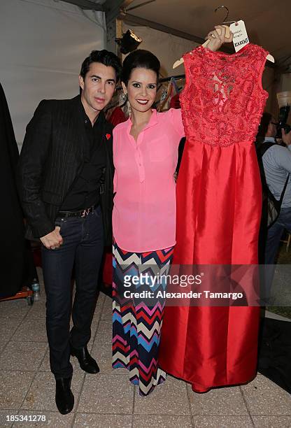 Nicolas Felizola and Karent Sierra participate in the Red Dress Fashion Show to benefit the American Heart Association during Funkshion Fashion Week...
