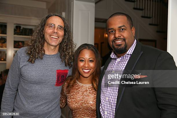 Director Tom Shadyac, Michelle DuBois and Joshua DuBois attend Joshua DuBois, author of "The President's Devotional" book party hosted By Roma Downey...