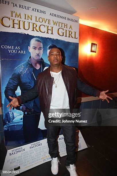 Ja Rule attends the "I'm In Love With a Church Girl" screening at the Regal E-Walk Stadium 13 on October 18, 2013 in New York City.