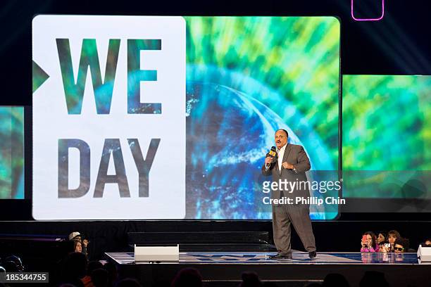 Human rights activist Martin Luther King III speaks at We Day Vancouver at Rogers Arena on October 18, 2013 in Vancouver, Canada.