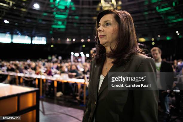 Katrin Goering-Eckardt, newly elected German Green Party Bundestag faction co-leader, attends a federal conference of Greens Party delegates on...