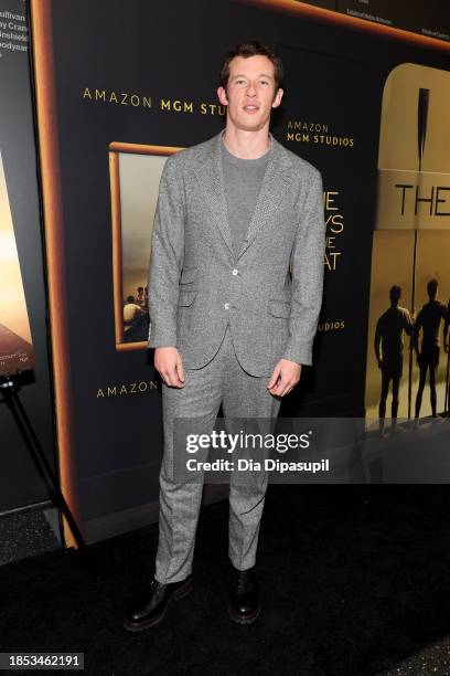 Callum Turner attends "The Boys In The Boat" New York Screening at Museum of Modern Art on December 13, 2023 in New York City.