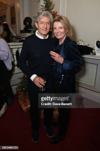 Nigel Havers and Georgiana Bronfman attend the press night after party for "Peter Pan" at The London Palladium on December 13, 2023 in London,...
