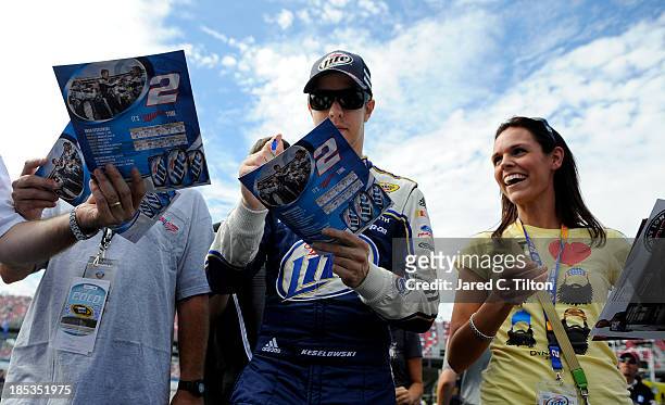 Brad Keselowski, driver of the Miller Lite Ford, during practice for the NASCAR Sprint Cup Series 45th Annual Camping World RV Sales 500 at Talladega...