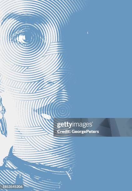 stockillustraties, clipart, cartoons en iconen met all seeing eyes - blue mascara