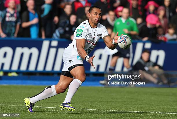 Rudi Wolf of Toulon runs with the ball during the Heineken Cup pool 2 match between Cardiff Blues and Toulon at Cardiff Arms Park on October 19, 2013...