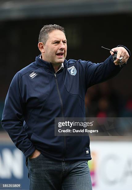 Phil Davies, the Cardiff Blues director of rugby looks on during the Heineken Cup pool 2 match between Cardiff Blues and Toulon at Cardiff Arms Park...