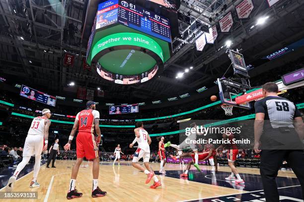 General view as the New Orleans Pelicans play against the Washington Wizards during the first half at Capital One Arena on December 13, 2023 in...