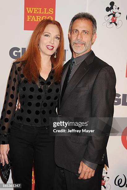 Actress Amy Yasbeck and Michael Plonsker attend the 9th Annual GLSEN Respect Awards held at the Beverly Hills Hotel on October 18, 2013 in Beverly...