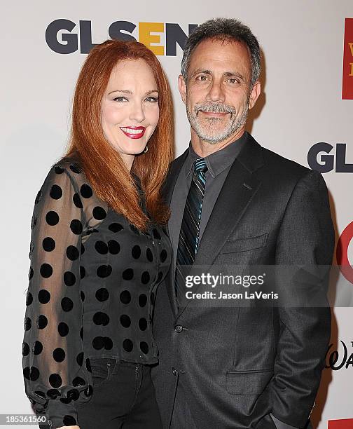 Actress Amy Yasbeck and Michael Plonsker attend the 9th annual GLSEN Respect Awards at Beverly Hills Hotel on October 18, 2013 in Beverly Hills,...