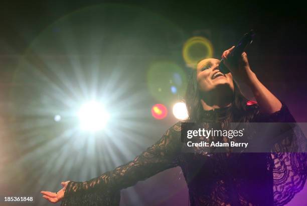 Tarja Turunen performs at Huxleys Neue Welt on October 19, 2013 in Berlin, Germany.