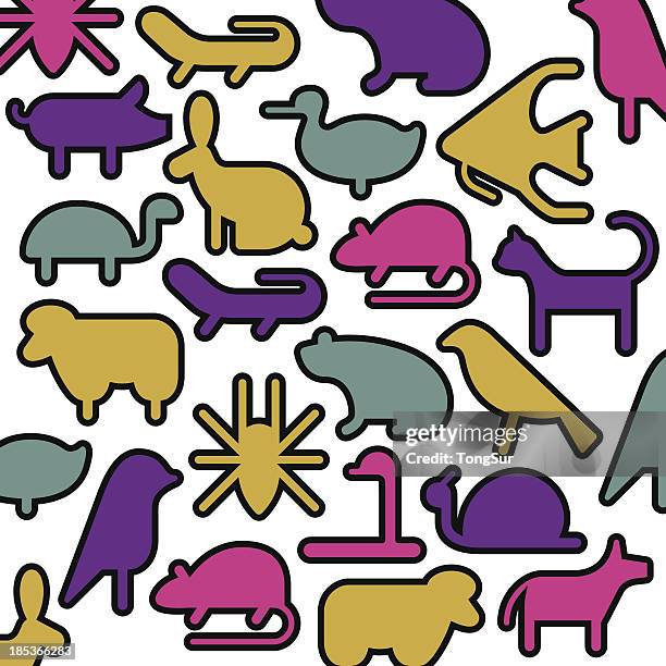 pets icons - color series - tarantula stock illustrations