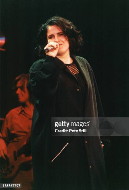 Alison Moyet performs on stage at 'The Simple Truth' concert in aid of Kurdish Refugees, at Wembley Arena, on May 12th, 1991 in London, England.
