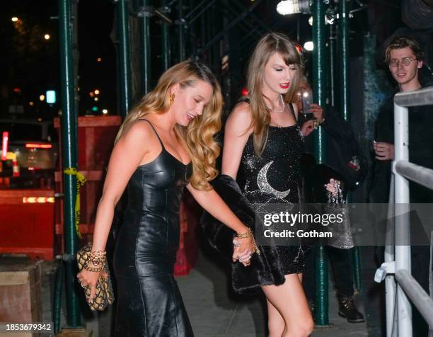 Taylor Swift celebrates her birthday with Blake Lively on December 13, 2023 in New York City.