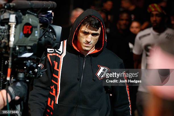 George Sotiropoulos enters the arena before facing KJ Noons in their UFC lightweight bout at the Toyota Center on October 19, 2013 in Houston, Texas.