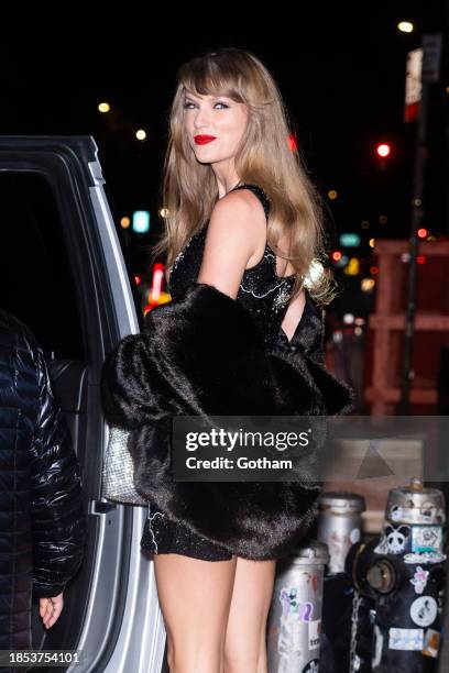 Taylor Swift is seen in the Lower East Side on December 13, 2023 in New York City.