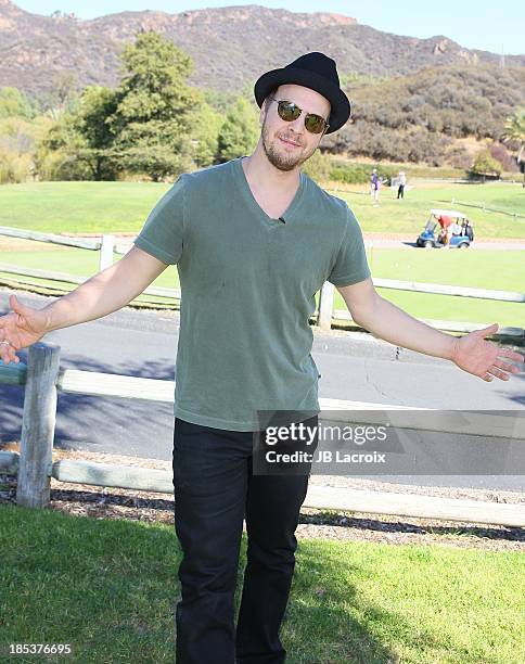 Gavin DeGraw is seen golfing at the Malibu Golf Club during the Pinnacle Vodka and Live Nation?s Summer Sweepstakes event on October 19, 2013 in...