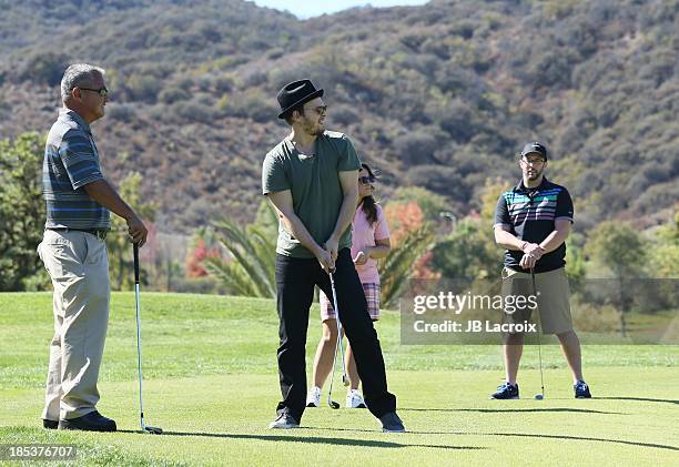 Gavin DeGraw is seen golfing at the Malibu Golf Club during the Pinnacle Vodka and Live Nation?s Summer Sweepstakes event on October 19, 2013 in...