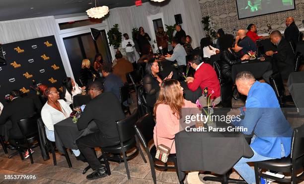 Attendees participate in a Speed Dating Event Inspired By Prime Video's "Mr. & Mrs. Smith" at 5Church on December 13, 2023 in Atlanta, Georgia.