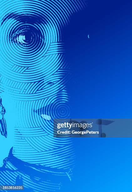 stockillustraties, clipart, cartoons en iconen met all seeing eyes - blue mascara