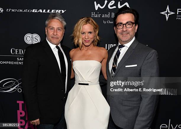 Actress Maria Bello and designers Ken Kaufman and Isaac Franco of KAUFMANFRANCO attend Elyse Walker Presents The Pink Party 2013 hosted by Anne...
