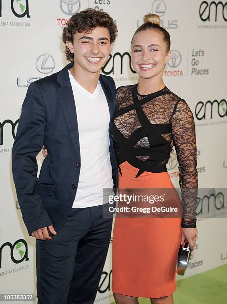 Actors Hayden Panettiere and brother Jansen Panettiere arrive at the 2013 Environmental Media Awards at Warner Bros. Studios on October 19, 2013 in...