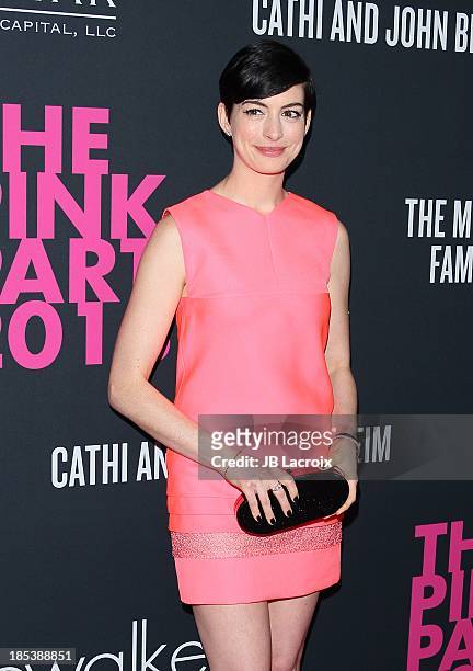 Anne Hathaway attends the Elyse Walker's Pink Party Benefiting The Women's Cancer Program At Cedars-Sinai's Samuel Oschin Comprehensive Cancer...