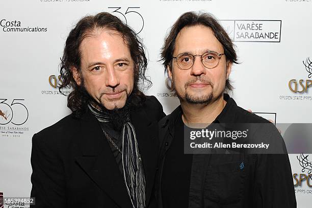 Drummer Dave Lombardo of Slayer and guitarist Gerry Nestler attend Varese Sarabande Worldwide 35th Anniversary Special Halloween Concert Gala at...